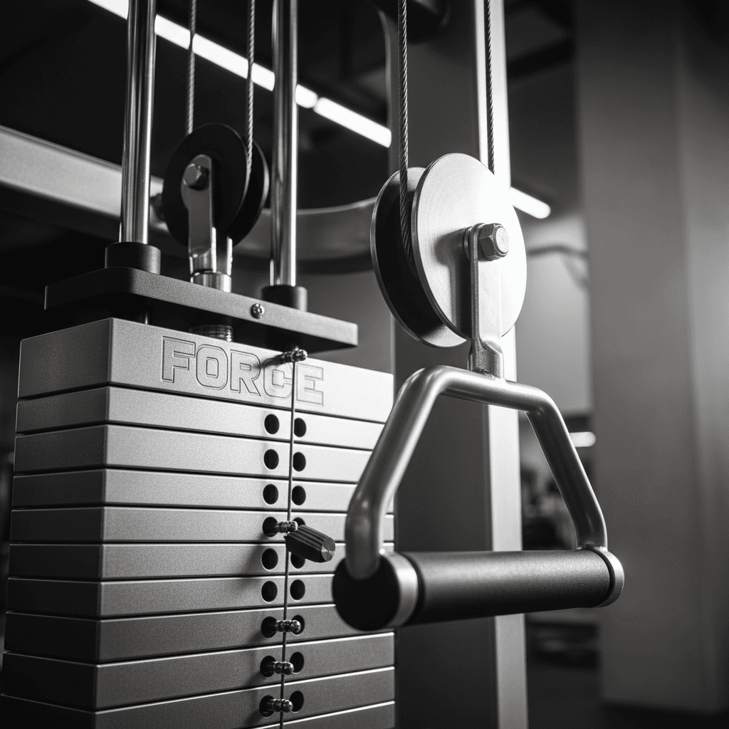 Detail shot of high-quality resistance training machine