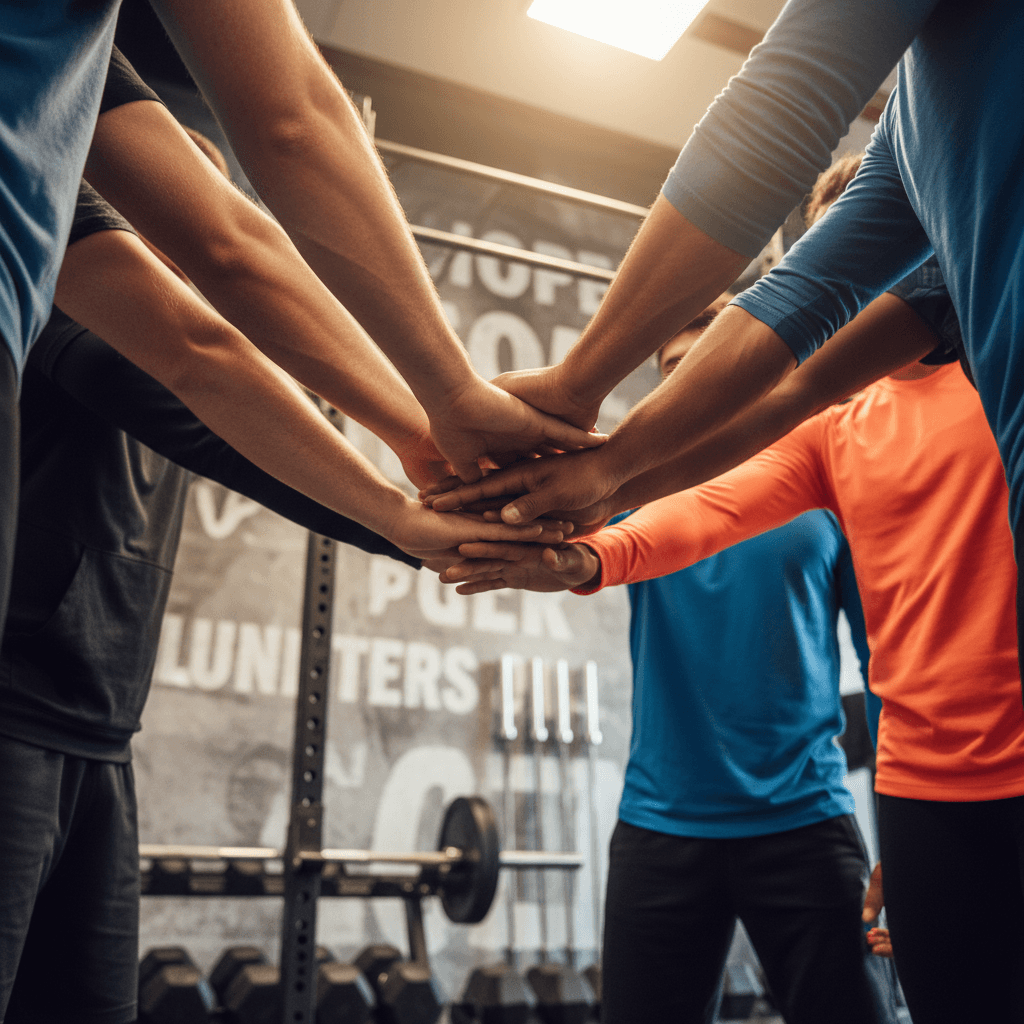 Small group training session with diverse members exercising together