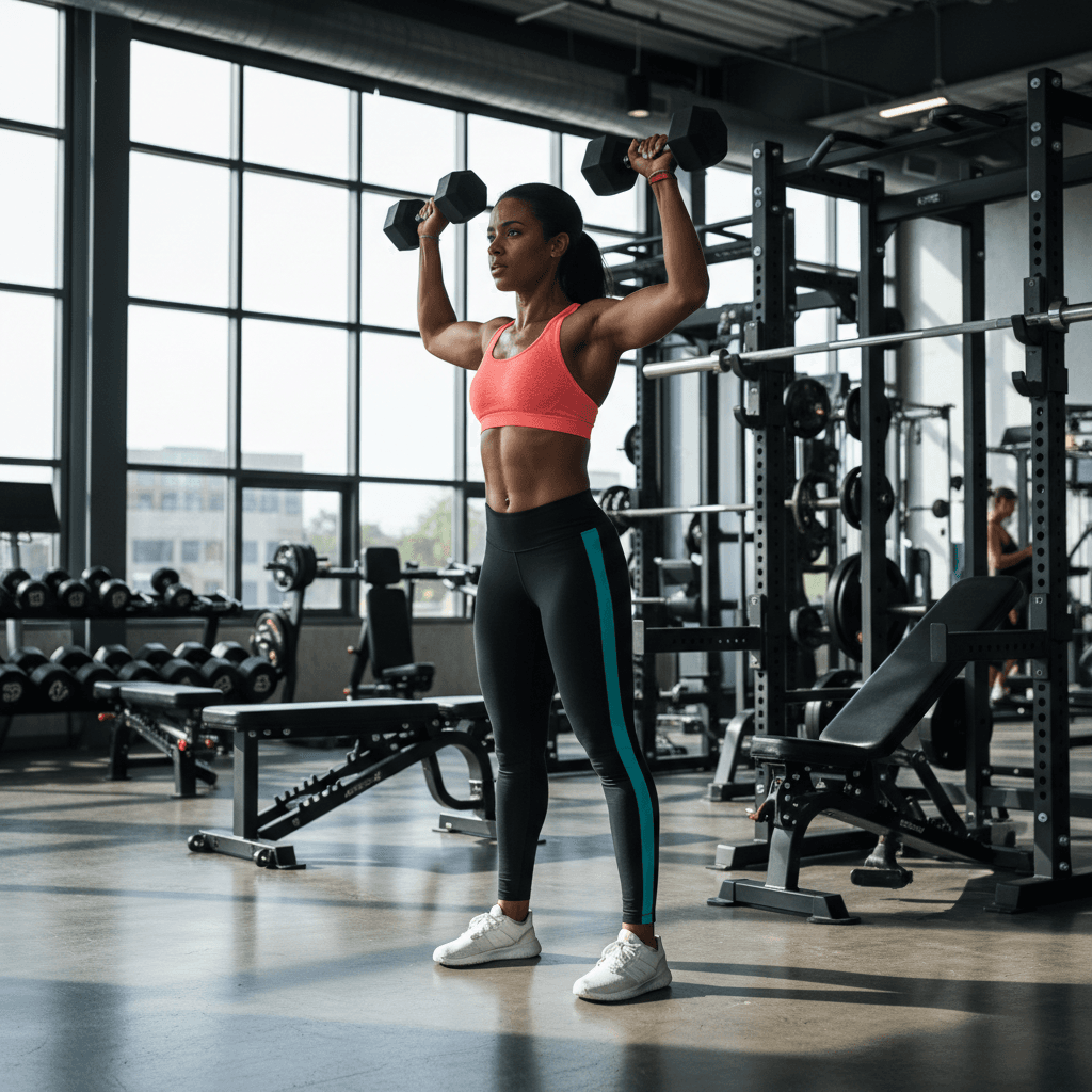 Member performing dumbbell exercise at BRAVO'S GYM in Ghaziabad