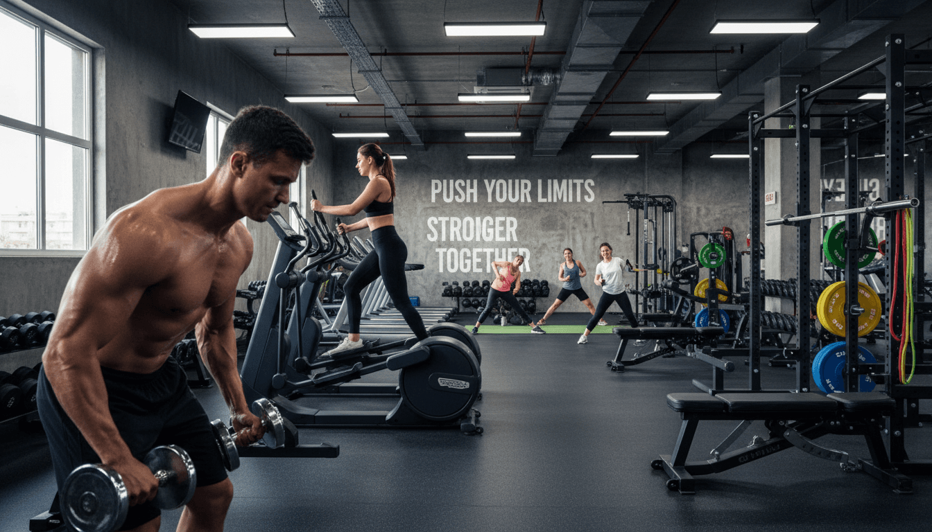 Members working out together in BRAVO'S GYM fitness center